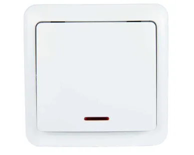 фото Выключатель 1-кл. 1п ОП Viola 10А IP20 с подсветкой бел. LEZARD 751-0200-111