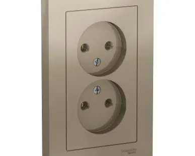 фото Розетка 2-м СП AtlasDesign 16А IP20 без заземл. в сборе шампань SE ATN000520