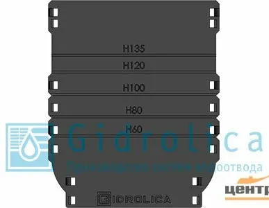 фото Заглушка торцевая GIDROLICA Standart/Standart Plus DN100 для лотка водоотводного пластиковая универсальная 4х185х152 арт.18101