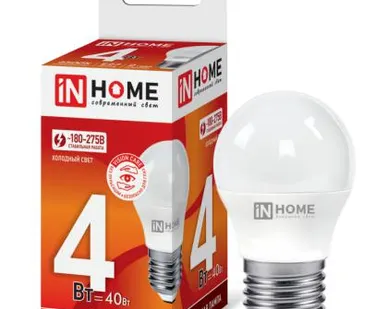 фото Лампа светодиодная LED-ШАР-VC 4Вт 230В Е27 4000К 360Лм IN HOME