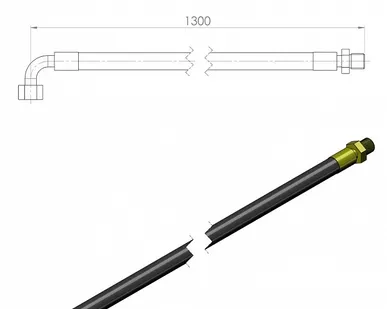 фото (Cz 27697) Шланг гидравлич. T219-A90B/236/13 L-1300 POD-HPR-000661 для Metal-Fach Т-219