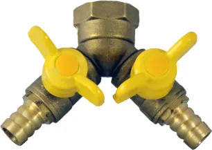 Фото №0 Кран-тройник на шланг 8 мм и 1/2" внутренняя резьба