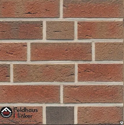 Фото №0 Кирпич Feldhaus Klinker "lava maron rustico" для облицовки