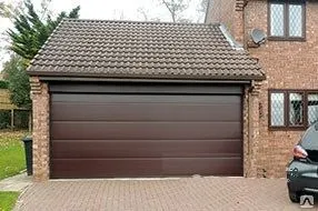 фото Гаражные секционные ворота 3000*2125 Alutech Цвет Коричневый