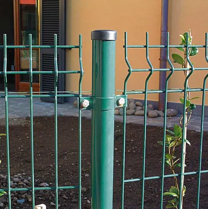 Фото №0 Столб заборный круглый 48 мм 3,0 м металлический с планками