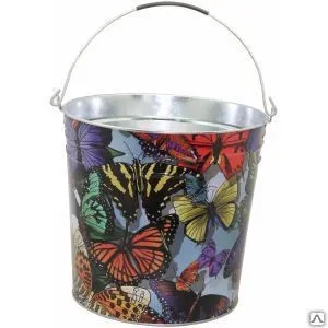 фото Садовое оцинкованное ведро спец garden&amp;flowers 12л бабочки gf-mb1204