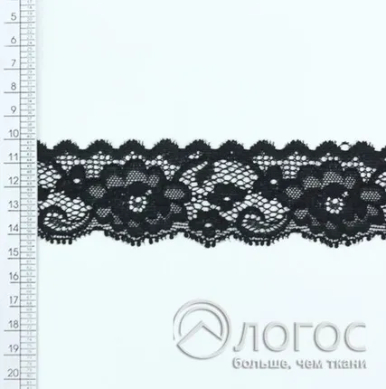 Фото №0 Кружево стрейч IS-382 40мм И, черный
