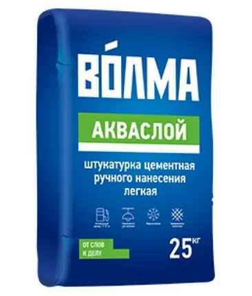 Фото №0 Смесь сухая цементная отделочная штукатурная "Волма-Акваслой" 25кг (48 шт на палл.)