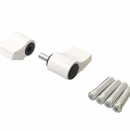 Фото №0 Петля дверная втулочная 2-х секционная, м/о 62, крепление на тепл. профиль, белый RAL9016