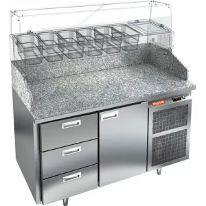 фото Стол холодильный для пиццы HICOLD PZ3-31/GN КАМЕНЬ