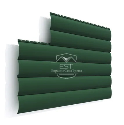 Фото №0 Металлический сайдинг Блок-Хаус Pe 0.45 | RAL 6005 Зеленый мох