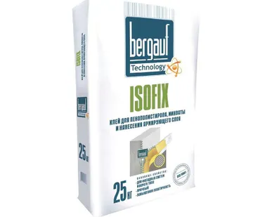 фото Штукатурно-клеевая смесь для ПП и минваты Bergauf Isofix 25кг