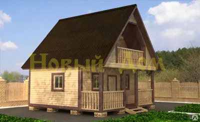 Фото №0 Дом из бруса размером 6х6м.Проект Д-9-К