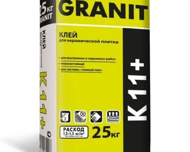 фото Клей GRANIT K-11+ для керамич. пл для нар/внутр работ 25кг (50шт/пал)