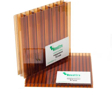 фото Поликарбонат 2100х6000х4мм (терракот) Новаттро СафПласт 0,75кг/м2