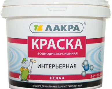 фото Краска водоэмульсионная интерьерная белая Лакра 14 кг