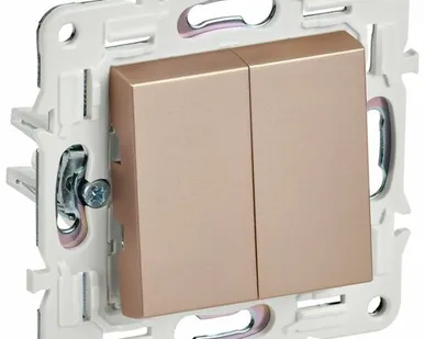 фото SKANDY Выключатель 2-клавишный 10А SK-V04Sa песочный IEK