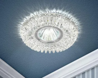 фото Светильник DK LD34 SL/WH MR16 декор. со светодиодной подсветкой прозр. ЭРА Б0036479