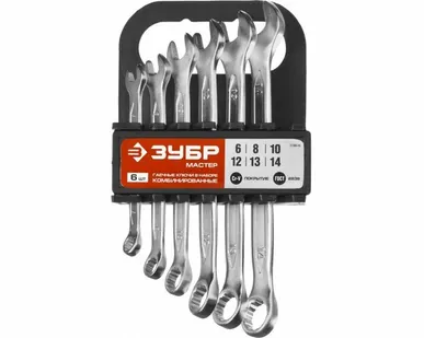 фото Набор ключей комбинированных 6шт 6-14мм ЗУБР МАСТЕР 27088-Н6