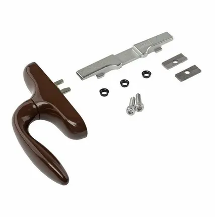 Фото №0 Ручка оконная без блокиратора, Европаз, 2 пакета, корич. RAL8017