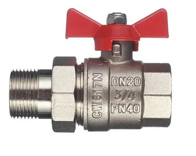 фото Кран шаровой 3/4 дюйма, бабочка, американка, внутренняя/наружная резьба Valtec VT.227.N.05