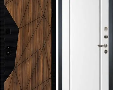 фото Входная дверь Гранд Премьер орех Коньен-118 белая