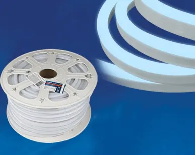 фото Светодиодная лента Неон ULS-N21-2835-120LED/m-8mm-IP67-220V-8W/m-50M-DW Светодиодная гибкая герметичная лента. NEON. Бобина 50 м. Дневной свет (6500К). TM Uniel.