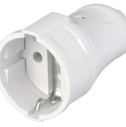 Фото №0 Розетка разборная РПп10-01-Ст 16А прямая разборная с заземл. бел. ИЭК ERP10-16-01-K01