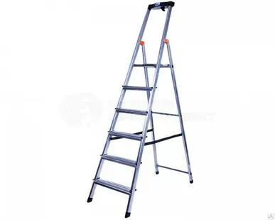 фото SAFETY Cкладная стремянка Krause 6 ступ. с полочкой 126344 Krause