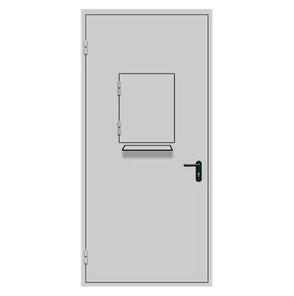 Фото №0 Техническая однопольная дверь ДМ-1 с раздаточным окном и полкой - без порога