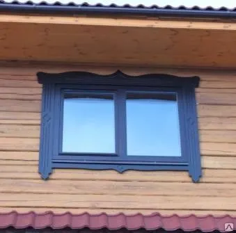 Фото №0 Окно со стеклопакетом двустворчатое, евробрус 92 мм из сосны