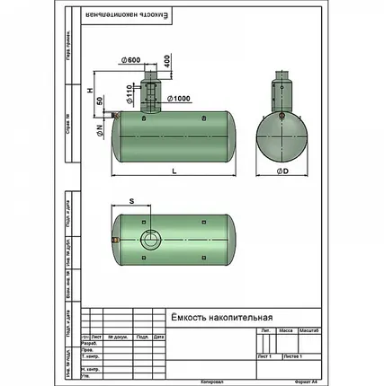 Фото №1 Пожарный резервуар, емкость 55м3 из стеклопластика
