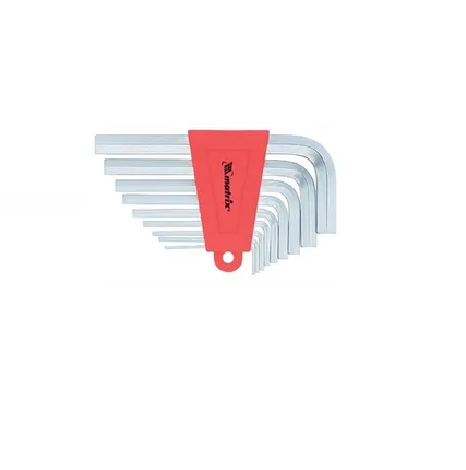 Фото №0 Набор ключей имбусовых HEX, 1.5-10 мм, CrV, 9 шт, коротких, с сатиновым покрытием Matrix