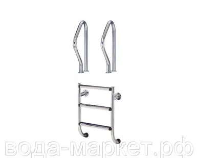 фото Лестница TWO-PART (2 ступени, с поручнями, без закладных)