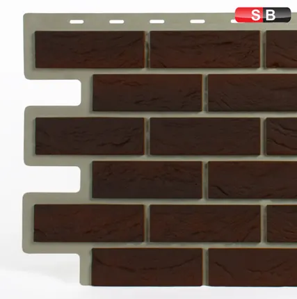 Фото №0 Фасадная панель «IMABEL», кирпич бургунд