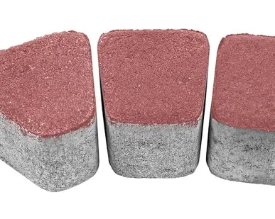 фото Тротуарная плитка Берит Комплект Готика Красная 121х115х80, 103х115х80, 86х115х80 на сером цементе