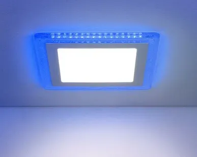 фото Светильник встраиваемый LED 10W 4200K DLS024 квадрат с синей подсветкой Elektrostandard