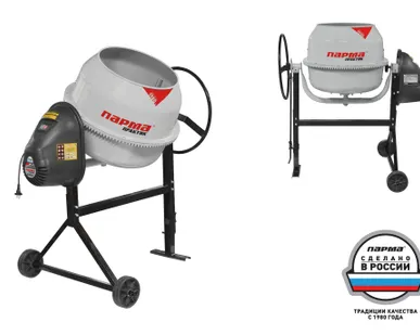 фото Бетономешалка ПАРМА Практик Б-121-С, 600 Вт, бак 120 л, венец из металлического сплава