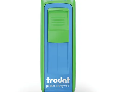 фото Печати-С 9511 TRODAT POCKET PRINTY КАРМАННЫЙ ШТАМП 38х14мм (Синий/зеленое яблоко, Синий)