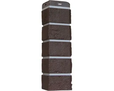 фото Угол наружный для панелей Состаренный кирпич Шоколад 390х120мм, Grand Line