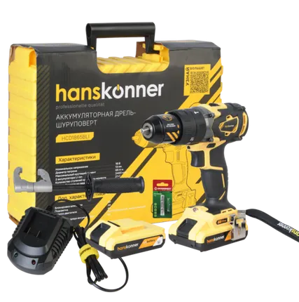 Фото №0 Аккумуляторный шуруповерт Hanskonner HCD1865BLI Unibattery