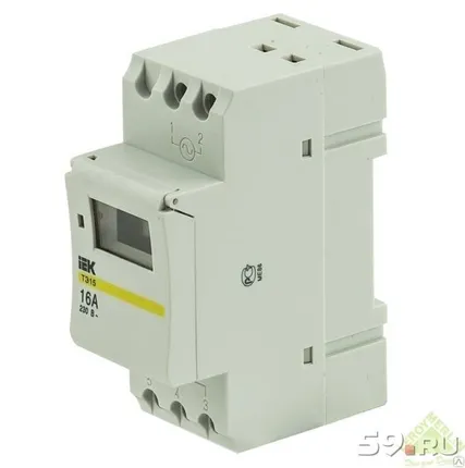 Фото №0 Таймер цифровой ТЭ15 16А 230В IP20 (1-7 суток) ИЭК