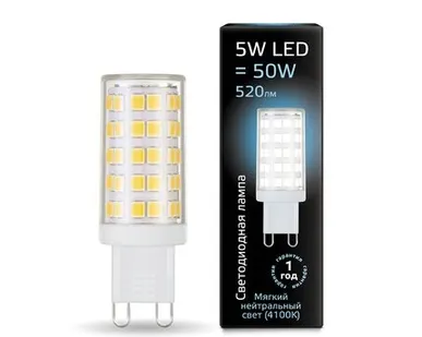 фото Светодиодная лампа Gauss 5W 520Lm 4100K G9 107309205