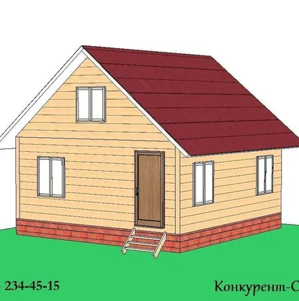 Фото №0 Дачный дом из бруса 150х150 мм Проект "ДД-01" 6х6 м