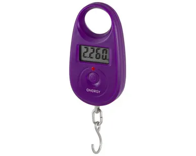 фото Безмен эл. BEZ-150 до 25 кг, дел. 5 г, фиолетовый, ЖК дисплей (2 х CR2032 в компл.) Energy