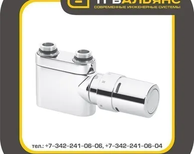 фото Danfoss Клапан VHX-DUO + термоэлемент RAX хромированный угловой