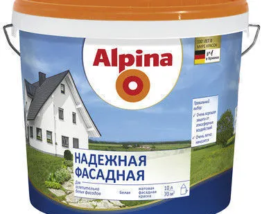 фото Альпина Краска ВД Надежная фасадная (Fassadenfarbe) 10л