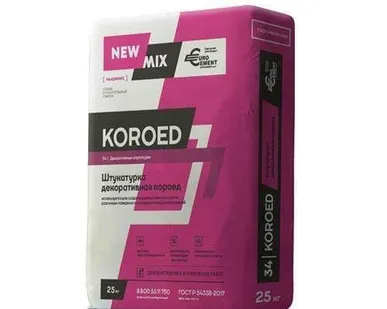 фото Штукатурка декоративная Нью Микс Короед Б2, 25кг