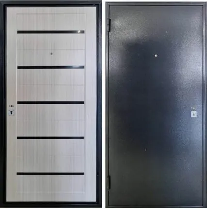 Фото №0 Дверь входная Элит Строй (Сибирь-Профиль) металл/царга, Серебро/Белый ясень 2050х860мм, ЛЕВАЯ