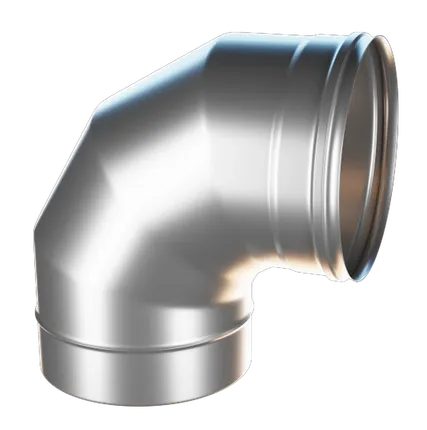 Фото №0 Колено 90° d 100 (0,5мм) из оцинкованной стали BRIZ (воздуховод, дымоход, вентиляция)